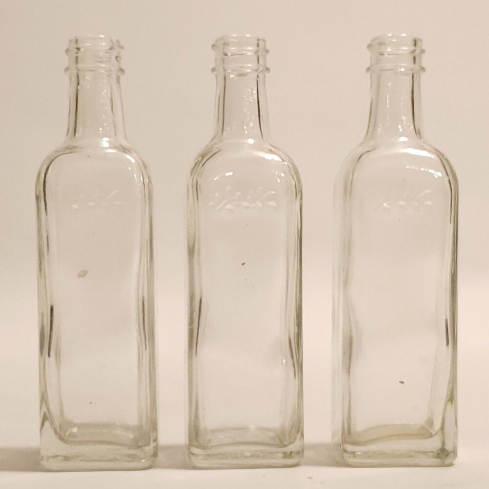 Vintage Collector’s Clear Glass VFC Small Medicine Bottle Glass x 3
